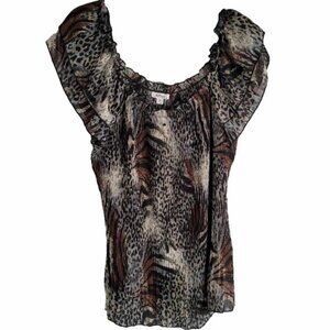 Jaipur Animal print ruffled tank top. EUC